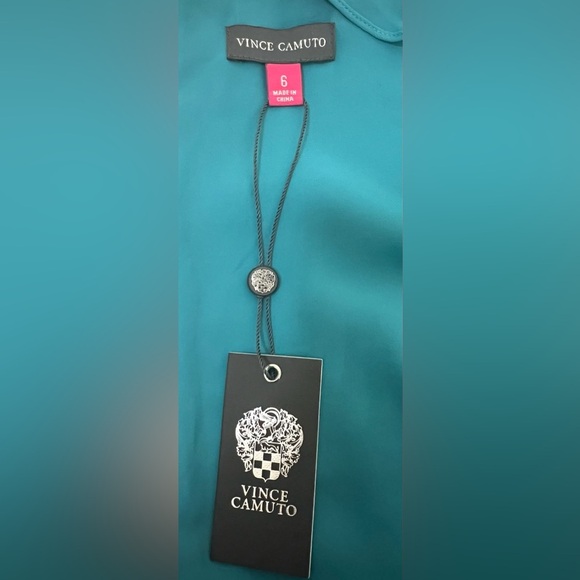 NWT Vince Camuto teal ruffled sleeveless zip up dress. Spring summer Size 6 - Picture 9 of 10